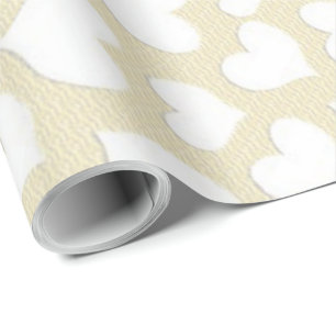 PAPEL DE PRESENTE CORAÇÕES BRANCAS