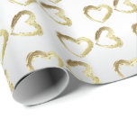 Papel De Presente Corações brancos e Dourados elegantes do casamento<br><div class="desc">Papel de embrulho branco elegante dos casamentos com corações do ouro. Igualmente excelente para aniversários. Feito com vetor de alta resolução e/ou os gráficos digitais para um impressão profissional. NOTA: (ESTE É UM IMPRESSÃO. Todo o design de produto do zazzle é "impressões" salvo indicação em contrário sob "sobre área deste...</div>