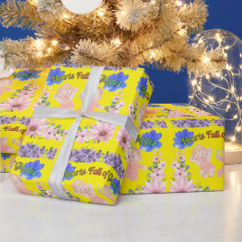 Papel De Presente Corações cheios de risadas amarelo