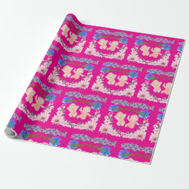 Papel De Presente Corações cheios de risadinhas rosa quente
