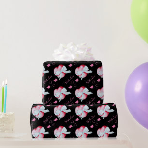 Papel De Presente corações com design de arte romântica arco