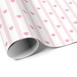 Papel De Presente Corações cor-de-rosa, Listras, aniversário, dia do
