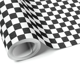 Papel De Presente Corações da Desktop Board em Preto e Branco
