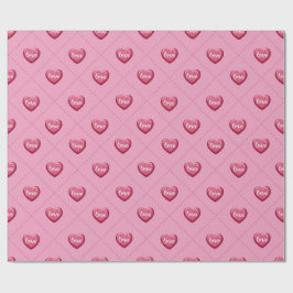 Papel De Presente Corações de Amor do Dia dos Namorados. Corações Do