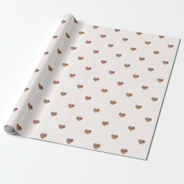 Papel De Presente Corações de Brilho de Açúcar Mascavo Amor Dia dos 