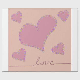 Papel De Presente Corações de doce