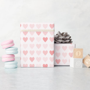 Papel De Presente Corações de Doce Pastel Rosa Pálido Amor