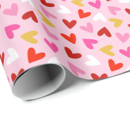 Papel De Presente Corações do dia de os namorados nas rosas claro