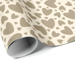 Papel De Presente Corações Dourados De Amor De Bronze Em Presente De