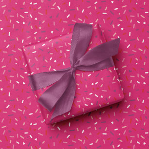 Papel De Presente Corações e borrifações cor-de-rosa, vermelho-púrpu