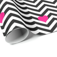 Corações Elegante Chevron e Rosa