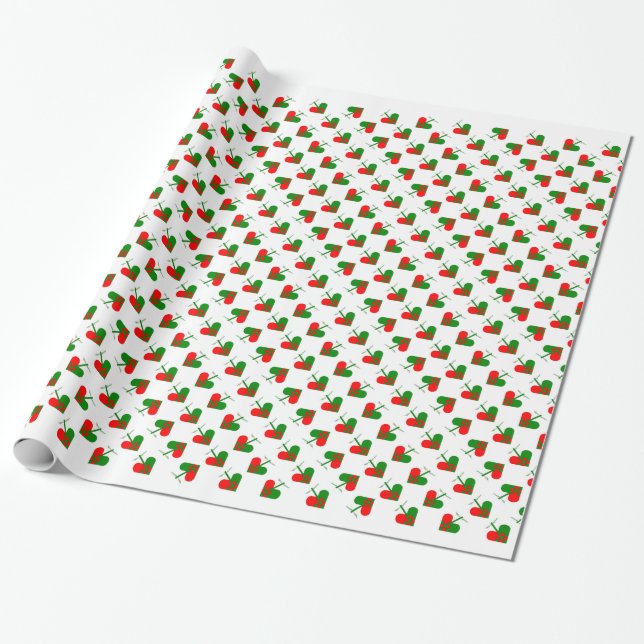 Papel De Presente Corações escandinavos bonitos do Natal (Desenrolado)