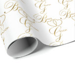 Papel De Presente Corações escritos à mão do ouro dos noivos<br><div class="desc">Papel de embrulho Dourado dos corações dos noivos escritos à mão. Feito com vetor de alta resolução e/ou os gráficos digitais para um impressão profissional. NOTA: (ESTE É UM IMPRESSÃO. Todo o design de produto do zazzle é "impressões" salvo indicação em contrário sob "sobre área deste produto") que o design...</div>