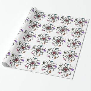 Papel De Presente Corações Impressos de Leopardo do Dia dos Namorado