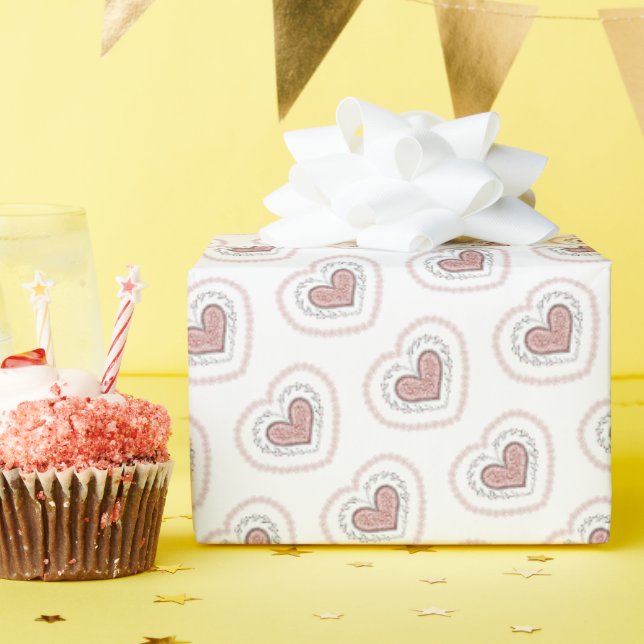 Papel De Presente Corações Jovens Envolvidos (Leopardo) (Festa de aniversário)