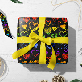 Papel De Presente Corações LGBT do namorados | Fragmento para presen