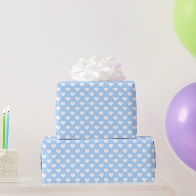 Papel De Presente Corações Luminosas E Adoráveis Brancos De Pastel G (Presentes para festas)