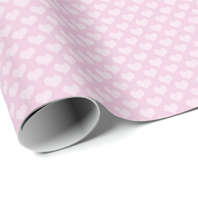 Papel De Presente Corações Macios Rosa para Presentes de Bebê Menina (Ponta do rolo)
