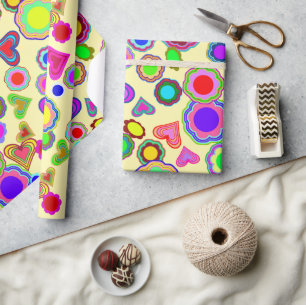 Papel De Presente Corações Maravilhosos Flores