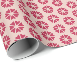 Papel De Presente Corações Nucleares - vermelho magenta - padrão per