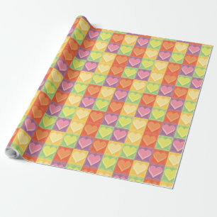 Papel De Presente Corações Pastel dos retalhos