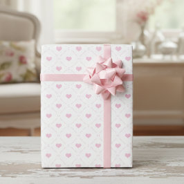 Papel De Presente Corações Petite Rosa Doce e Suave
