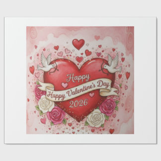 Papel De Presente Corações & Pombas - Design do Dia dos Namorados 20