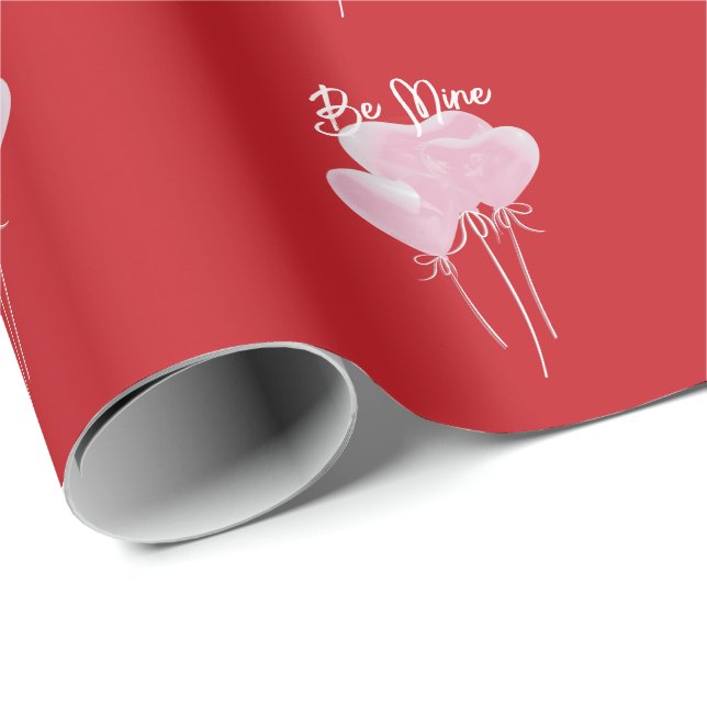 Papel De Presente Corações Rosa (Ponta do rolo)