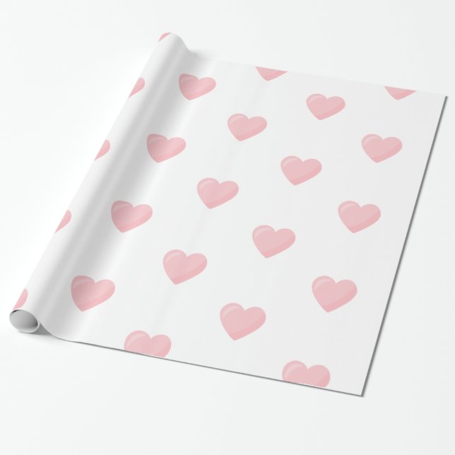 Papel De Presente Corações Rosa (Desenrolado)