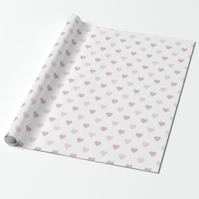 Papel De Presente Corações Rosa (Desenrolado)