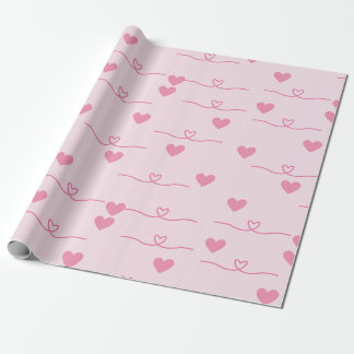 Papel De Presente Corações Rosa Pequenos Bonitos