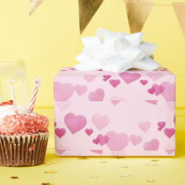 Papel De Presente Corações Rosas