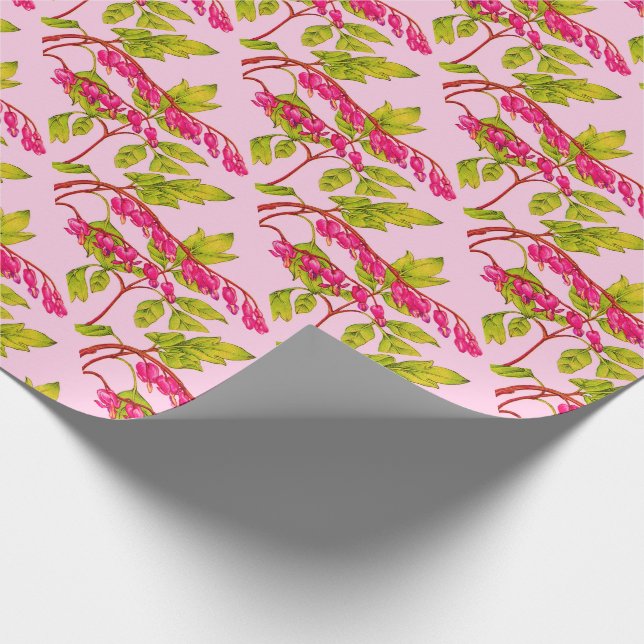 Papel De Presente corações sangrando flores impressão (Ponta)