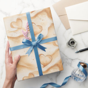 Papel De Presente Corações Tropicais em Praia de Areia Chuveiro de N