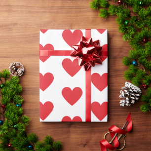 Papel De Presente Corações Vermelhos