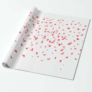 Papel De Presente Corações vermelhos caindo por toda parte