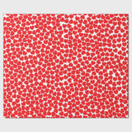 Papel De Presente Corações Vermelhos em Branco