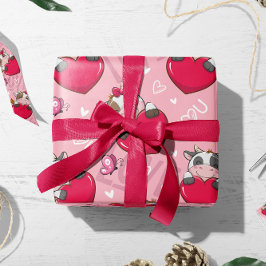 Papel De Presente Corações Vermelhos namorados | Fragmento para pres