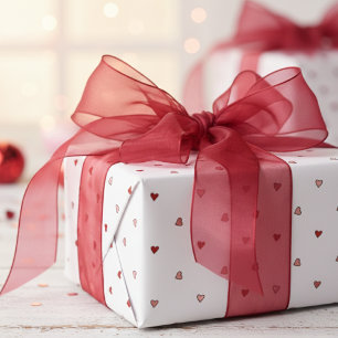 Papel De Presente Corações Vermelhos Rosas Minúsculos Dia dos Namora