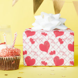 Papel De Presente Corações vermelhos, texto, "ama-te", vermelho e br