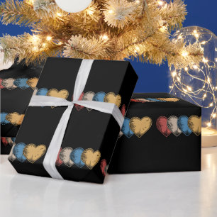 Papel De Presente Corações Vintage Presente Legal de Dia dos Namorad