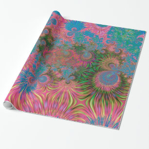 Papel De Presente Corais de Arte Abstrata