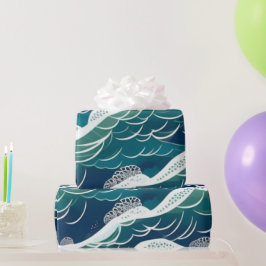 Papel De Presente Corais de peixes do oceano frascos de verão