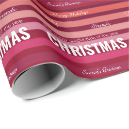 Papel De Presente Coral Peach Burgundy Stripe