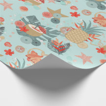 Coral Red e Mint Beach Pattern