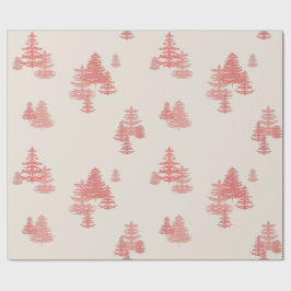 Papel De Presente Coral Red Evergreen Stand Wrappaper