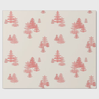 Papel De Presente Coral Red Evergreen Stand Wrappaper