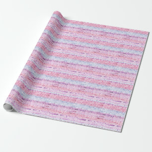 Papel De Presente Corante d'água listrado: Cinza Rosa Polka