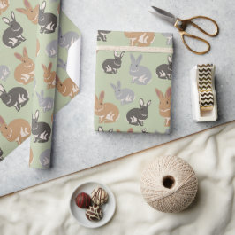 Papel De Presente Corante de Coelho Cortado Cores Neutrais Envolvend
