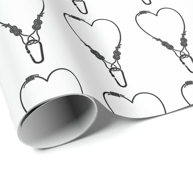 Papel De Presente Corda escalada Escalando coração de amor (Ponta do rolo)